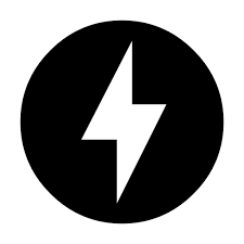 Lightning Bolt Circle Icon Material