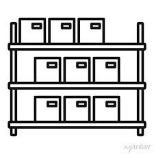 Storage Parcel Rack Icon Outline