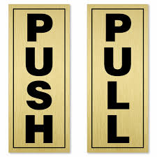 Vertical Pull Push Labels For Door