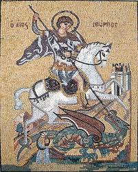 St George Religious Icon Marble Mosaic