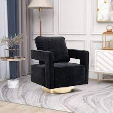 Anbazar Black Accent Swivel Sofa Chair