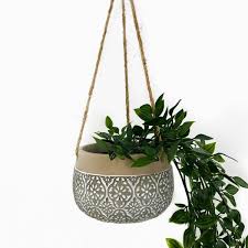 Embossed Hanging Planter Indoor Outdoor
