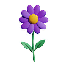 Purple Flower 3d Rendering Icon