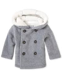 Baby Boys Long Sleeve Hooded Peacoat