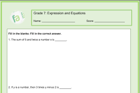 Grade 7 Expression And Equations 3