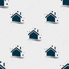 Geometric Winter House Icon Seamless