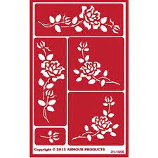 93002 Etching Stencil Roses Rainbow