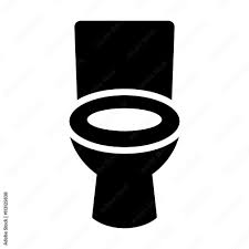 Restroom Toilet Seat Flat Icon For Apps