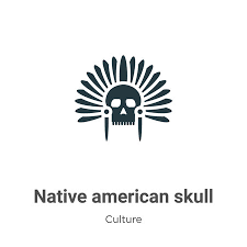 Native American Skull Vector Icon On