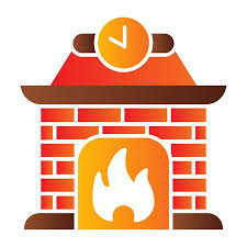 Fireplace Flat Icon Apartment
