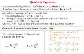 Quadratic Equations A Plus Topper