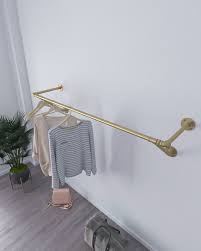 Golden Wall Mounted Clothes Rack Wall