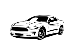 Ford Mustang Gt Silhouette Black And