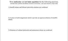 Nitrate And Lithium Hydroxide Solutions