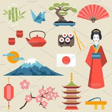 Japan Icons And Symbols Set Japan
