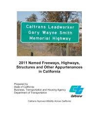 Named Freeways Caltrans State Of