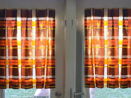 Vintage Half Curtain Panels Orange And