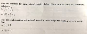 Solutions For Each Rational Equation