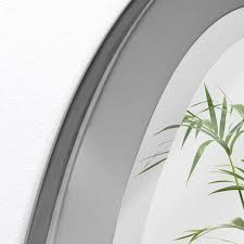 Headwest Brushed Nickel Stainless Steel Oval Wall Mirror