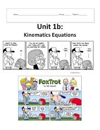 Unit 1b Kinematics Equations 2019 20 1