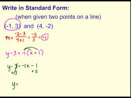 Write Standard Form When Given Two