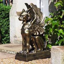 Gothic Griffins Bronze Metal Garden Statues