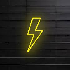 Lightning Bolt 15x7in Neon Sign