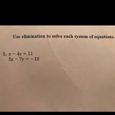 System Of Equations X 4y 11 5x 7y 10