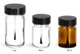 Laboratory Bottles With Black Brush Caps