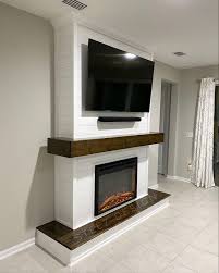 Faux Fireplace With Wrap Around Mantle