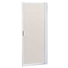 Contractors Wardrobe Model 6100 30 1 8 In To 32 1 8 In X 63 In Framed Pivot Shower Door In Bright Clear With Rain Glass