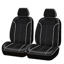 Car Grand Seat Cover Floor Mat Black Faux Leather Low Back Universal 4 Pk Cgl801