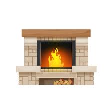 Premium Vector Wood Burning Fireplace