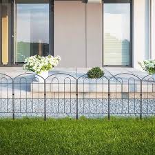 24 In Metal Border Fence Decorative Garden Outdoor Coated Rustproof Landscape Wrought Iron Wire Panels Decor