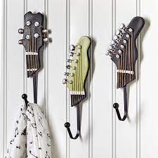 Guitar Hooks Set Of 3 Wall Mounted