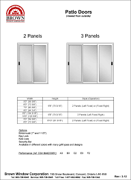 Patio Door Window Size Chart From Brown