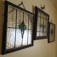 Vintage Framed Stained Glass Wall