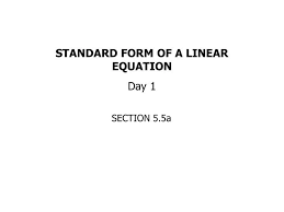 Standard Form Of A Linear Equation Day