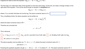 Solve The Equation Log7 X 6 Log49