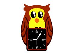 Set Of Vector Wall Clock With Owl Shape