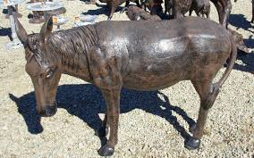 Standing Donkey Metal Garden Statue And