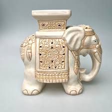 Ceramic Elephant Plant Stand 1970s For