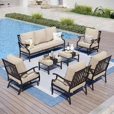 Phi Villa Black Meshed 9 Seat 7 Piece