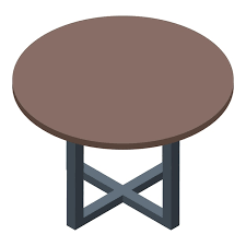 Folding Round Table Icon Isometric Of