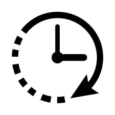 Black Time Icon Isolated On A White