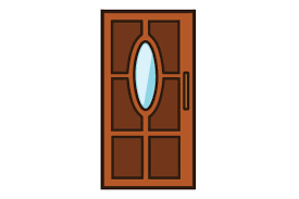 Six Panel Door With Glass Svg Cut File