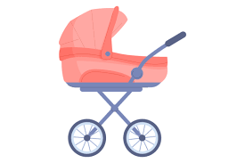 Baby Carriage Icon Color Stroller