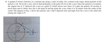 Solved A Particle P Moves Clockwise At