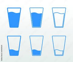 Empty Glass Of Water Flat Icon Set