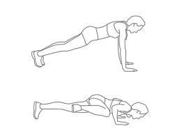 Push Up Exercise Silhouette Icon Vector Set